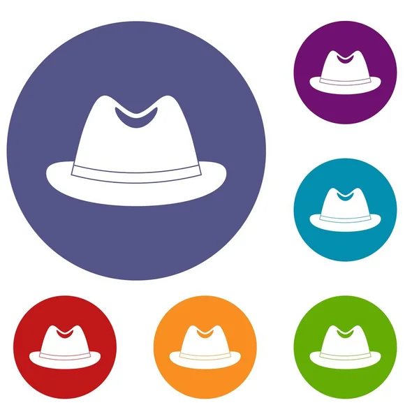 Ensemble d'icônes chapeau homme — Image vectorielle