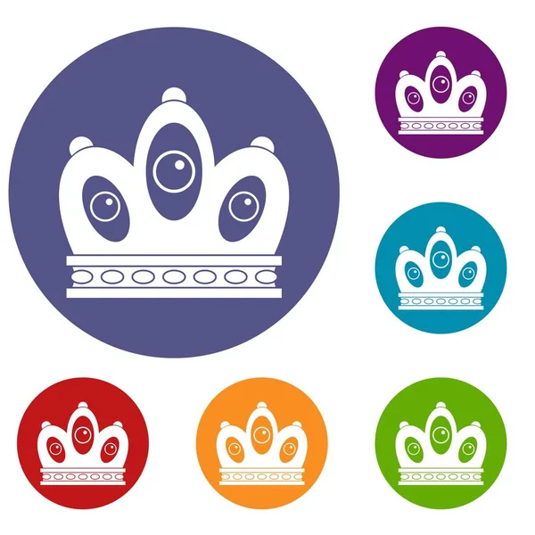 Zestaw ikon królowej korony — Wektor stockowy