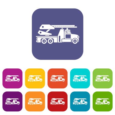 İtfaiye aracı Icons set