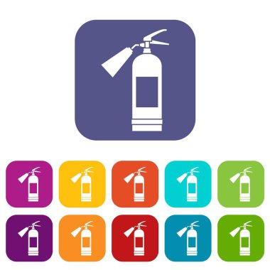 Yangın söndürücü Icons set