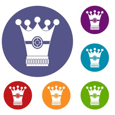 Ortaçağ taç Icons set