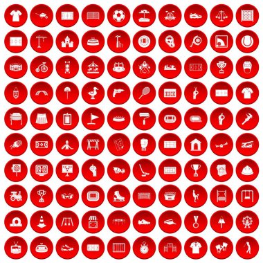 kırmızı 100 Bahçesi Icons set