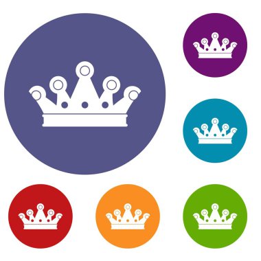 Royal crown Icons set