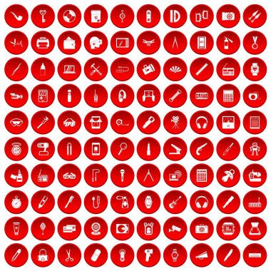 kırmızı 100 taşınabilir Icons set