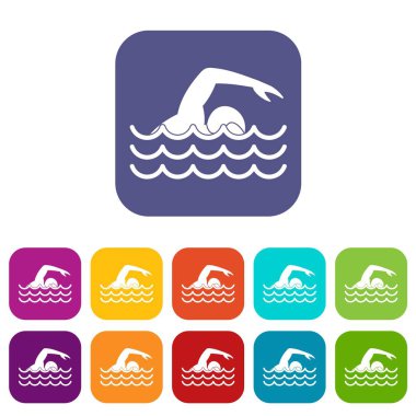 Yüzücü Icons set