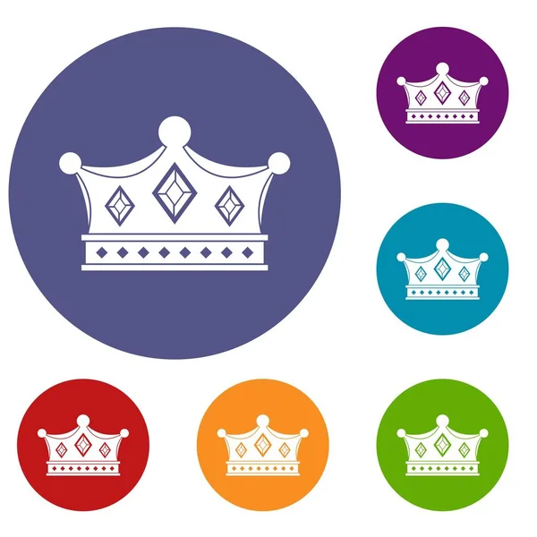 Conjunto de iconos de corona Príncipe — Archivo Imágenes Vectoriales