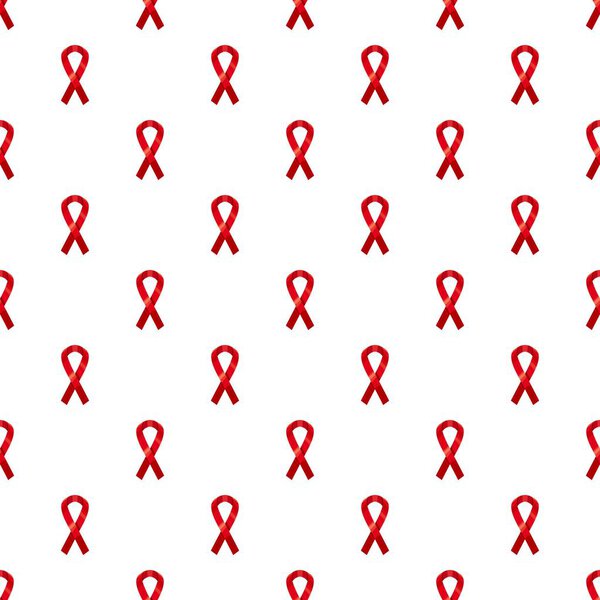 Red ribbon pattern seamless repeat in cartoon style vector illustration