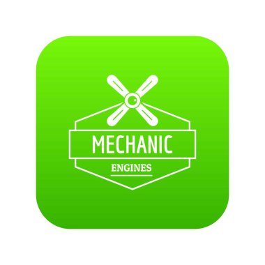 Mekanik motor yeşil simge vektör