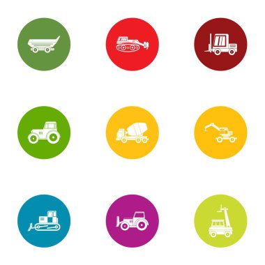 Kamyon Icons set tarafından düz stil taşıma