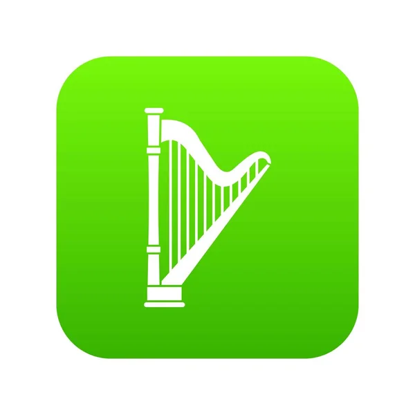 Harp icon digital green — Stock Vector