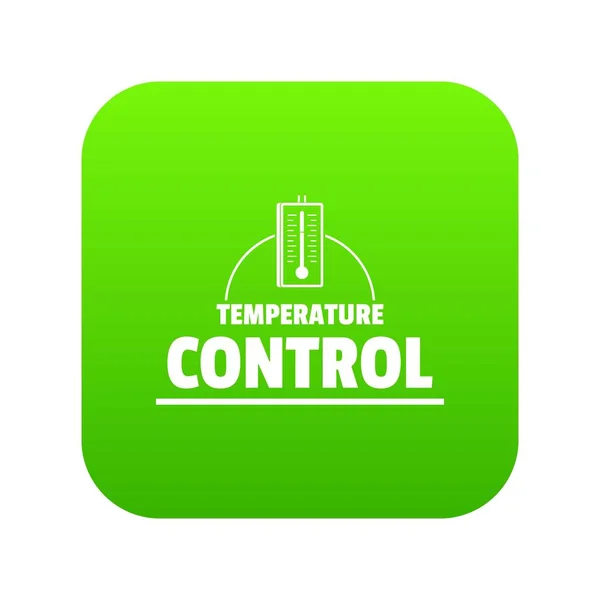 Ícone de controle de temperatura vector verde —  Vetores de Stock