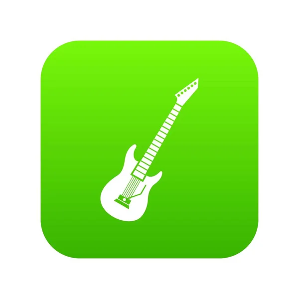 Icono de guitarra eléctrica verde digital — Archivo Imágenes Vectoriales