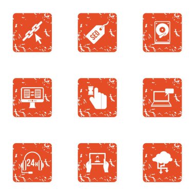 Seçin veri simgeler kümesi, grunge tarzı