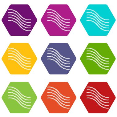 9 vektör posta hatları Icons set