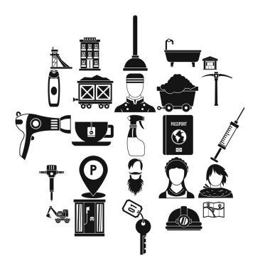 Ressam Icons set, basit tarzı