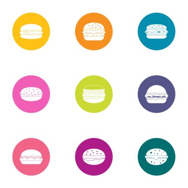 Etli Icons set, düz stil