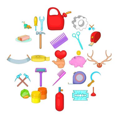 İmalat Icons set, karikatür tarzı