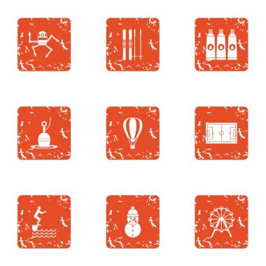 Uygulama Icons set, grunge tarzı