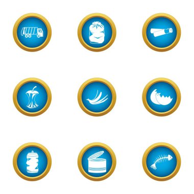 Icons set düzenli depolama, stil düz