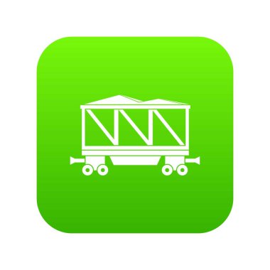 Tren vagonu simgesi dijital yeşil