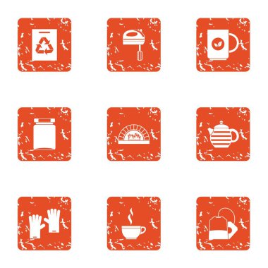 Atık Yönetimi simgeler kümesi, grunge tarzı