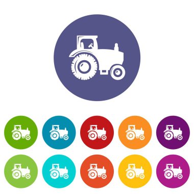 Traktör simgeler vektör renk ayarla