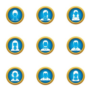 Personel Icons set. Düz beyaz arka plan üzerinde izole web için 9 personel vektör simge kümesi