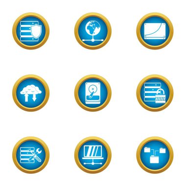 Koruma ölçü Icons set, düz stil