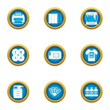 Simgeler kümesi, düz stil boya