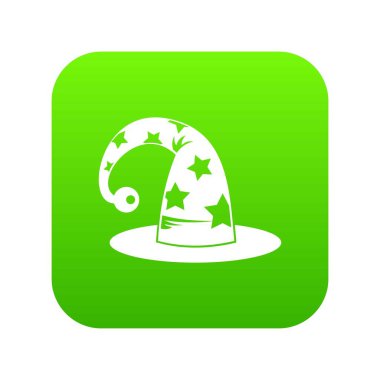 Sihirbazlar şapka simgesi dijital yeşil