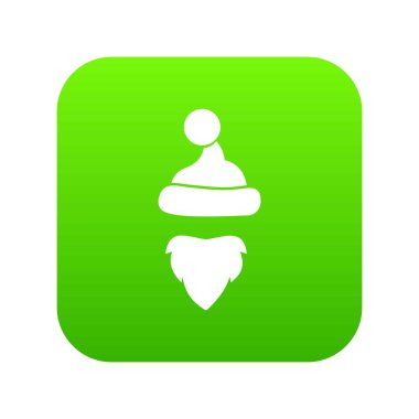 Noel Baba ve sakal simgesi dijital yeşil ponpon ile kap