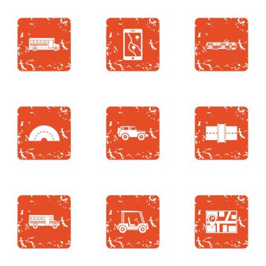 Denetim Icons set, grunge tarzı