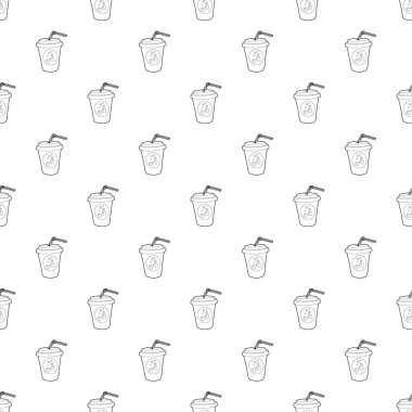 Limonade simgesi, anahat stili plastik bardak