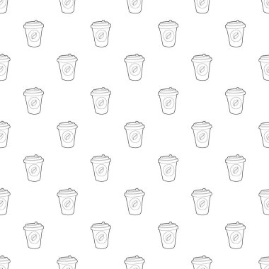 Plastik bardak kahve simgesi, anahat stili