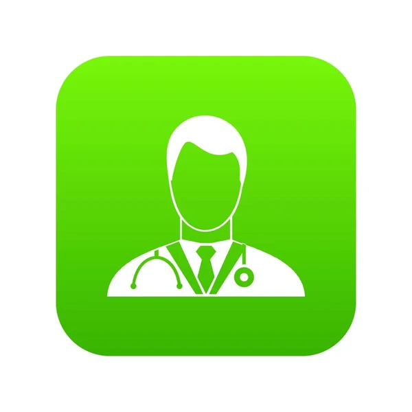 Icône médecin vert numérique — Image vectorielle