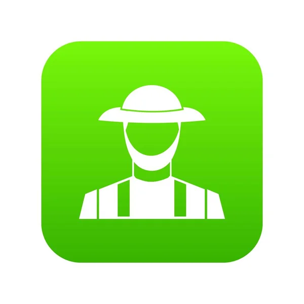 Ícone de agricultor verde digital — Vetor de Stock