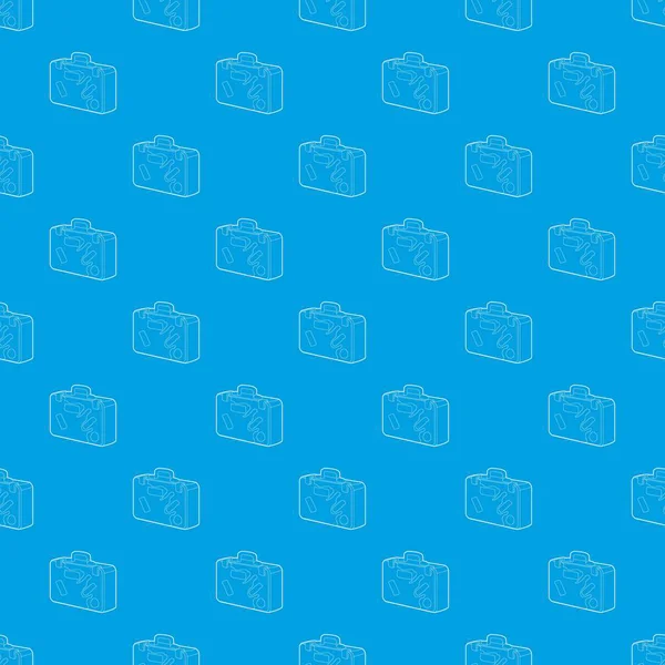 Suitcase pattern vector seamless blue — Stock Vector