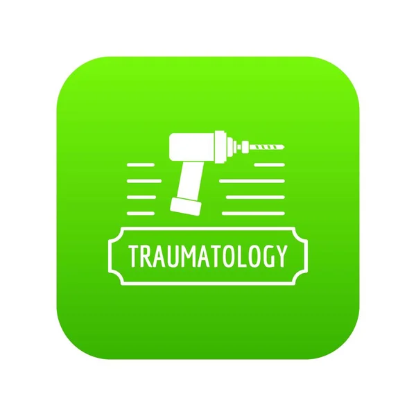 Correction traumatology icon green vector — Stock Vector