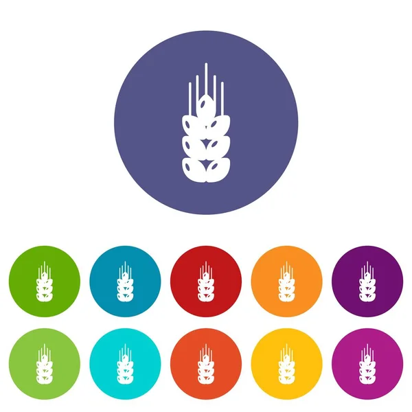 Icônes de blé définir la couleur vectorielle — Image vectorielle