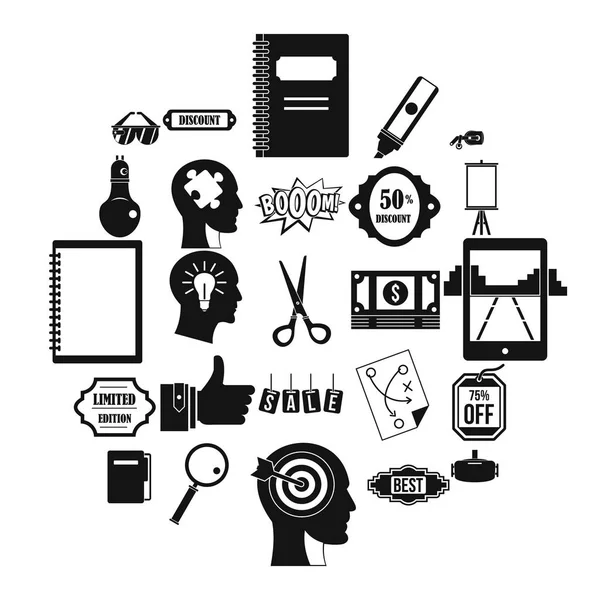 Arabuluculuk Icons set, basit tarzı