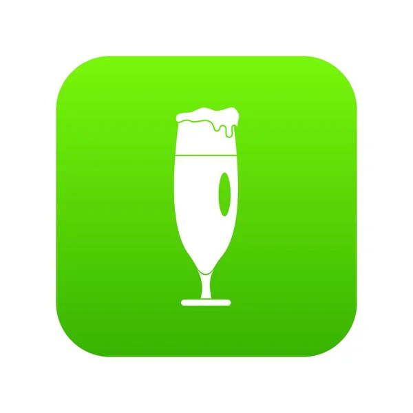 Bicchiere di birra icona vettoriale verde — Vettoriale Stock