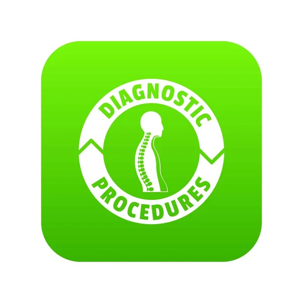 Зеленый вектор значка диагностических процедур — стоковый вектор