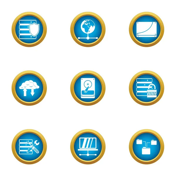 Koruma ölçü Icons set, düz stil