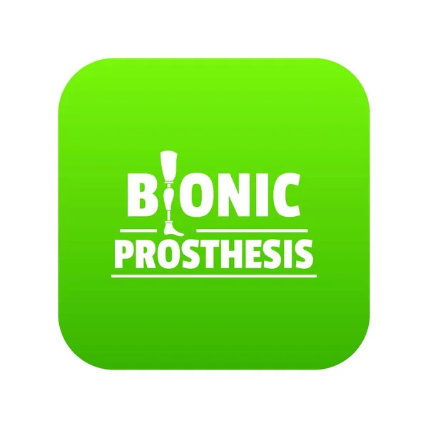 Bionic prosthesis icon green vector — Stock Vector