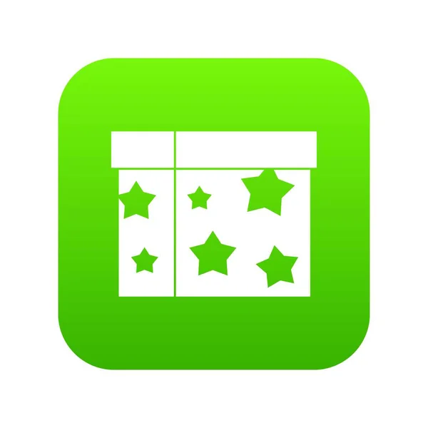 Box mago icona digitale verde — Vettoriale Stock