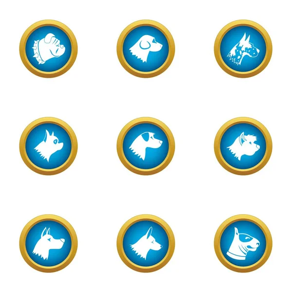 Set icone Pooch, in stile piatto — Vettoriale Stock