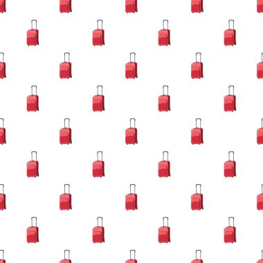 Kırmızı Seyahat Bagaj desen sorunsuz tekrar karikatür tarzı vektör çizim