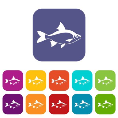Nehir balık Icons set