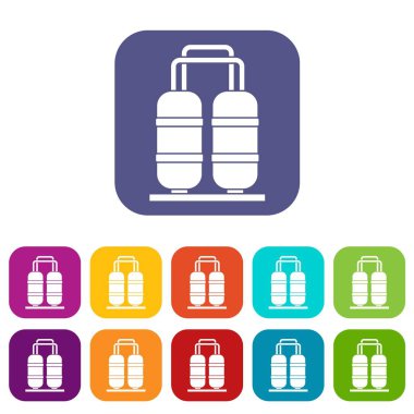 Petrol rafineri tesisi Icons set
