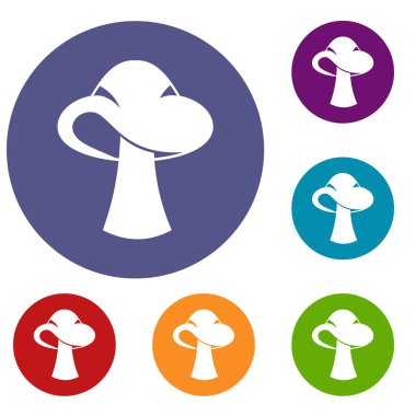 Küçük mantar Icons set